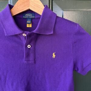NWT Polo Ralph Lauren Boys Purple Polo Shirt Size 7 Gold Pony NWT Preppy Classic